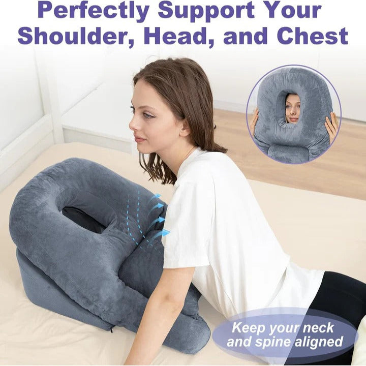 Breath-Easy Recovery Pillow: Full Face Cavity for Unobstructed Downward Sleep